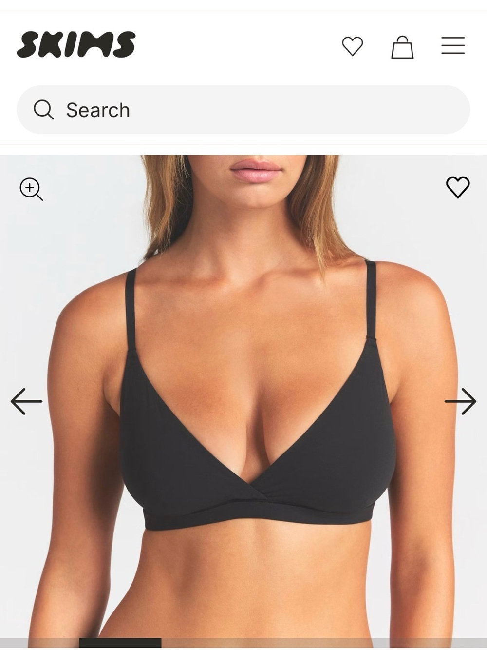 SKIMS Black Wireless Soft Triangle Bralette